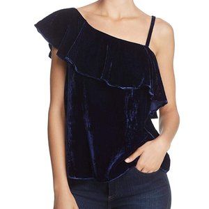NWT J.O.A. VELVET ONE SHOULDER BLOUSE  - M
